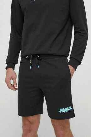 Kratke hlače lounge HUGO črna barva - črna. Kratke hlače iz kolekcije HUGO. Model izdelan iz pletenine. Model iz izjemno udobne bombažne tkanine.
