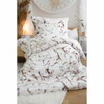 Bela/rjava enojna posteljnina iz mikropliša 140x200 cm – Jerry Fabrics