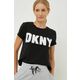 Kratka majica Dkny ženski, črna barva - črna. Otroški kratka majica iz kolekcije Dkny. Model izdelan iz tanke, elastične pletenine.