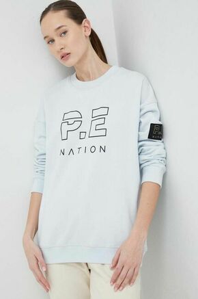 Pulover P.E Nation ženska - modra. Pulover iz kolekcije P.E Nation. Model izdelan iz elastične pletenine. Nežen material