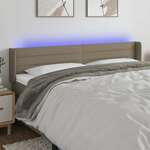vidaXL LED posteljno vzglavje taupe 163x16x78/88 cm blago