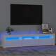 vidaXL TV omarica z LED lučkami visok sijaj bela 180x35x40 cm