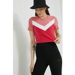 Kratka majica Fila ženski, roza barva - roza. Oprijeta kratka majica iz kolekcije Fila. Model izdelan iz tanke, elastične pletenine.