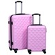 shumee Trdi potovalni kovčki 2 kosa roza ABS