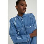 Jeans srajca Answear Lab ženska - modra. Srajca iz kolekcije Answear Lab, izdelana iz jeansa. Model iz izjemno udobne bombažne tkanine.