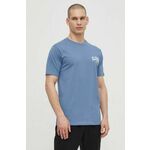 Bombažna kratka majica Ellesse Harvardo T-Shirt moška, SHV20245 - modra. Kratka majica iz kolekcije Ellesse, izdelana iz pletenine s potiskom. Model iz izjemno udobne bombažne tkanine.