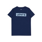Otroška bombažna kratka majica Levi's mornarsko modra barva - modra. Otroške kratka majica iz kolekcije Levi's. Model izdelan iz tanke, rahlo elastične pletenine.