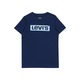 Otroška bombažna kratka majica Levi's mornarsko modra barva - modra. Otroške kratka majica iz kolekcije Levi's. Model izdelan iz tanke, rahlo elastične pletenine.