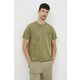 Bombažna kratka majica Bomboogie moški, zelena barva - zelena. Kratka majica iz kolekcije Bomboogie, izdelana iz enobarvne pletenine. Model iz zračne bombažne tkanine.
