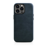 iCARER oil wax premium leather case iphone 14 pro max magnetic leather case with magsafe dark blue (wmi14220704-bu)