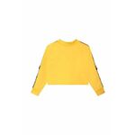 Otroški pulover Karl Lagerfeld rumena barva - rumena. Otroški pulover iz kolekcije Karl Lagerfeld. Model, izdelan iz pletenine z nalepko.