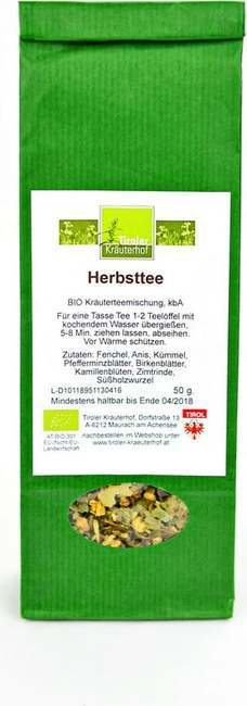 "Tiroler Kräuterhof Bio jesenski čaj - 50 g"