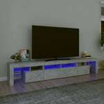vidaXL TV omarica z LED lučkami betonsko siva 230x36,5x40 cm