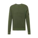 Bombažen pulover Calvin Klein Jeans zelena barva - zelena. Pulover iz kolekcije Calvin Klein Jeans. Model izdelan iz enobarvne pletenine. Model iz izjemno udobne bombažne tkanine.