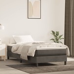 vidaXL Box spring postelja z vzmetnico temno siva 90x200 cm žamet