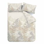 Bež/kremno bela posteljnina za zakonsko posteljo 200x200 cm Floral Foliage – Catherine Lansfield