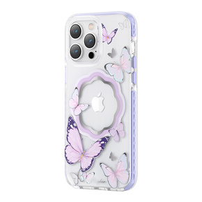 Slomart Kingxbar magnetni etui serije butterfly iPhone 14 plus magsafe butterfly case purple