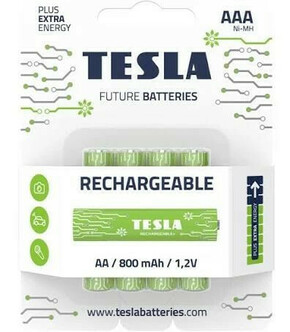TESLA BATERIJE AAA GREEN ZA PONOVNO POLNJENJE (HR03 / BLISTER FOLIJA 4 KOSI)