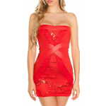 Amiatex Ženska obleka 77765, rdeča, UNIVERZáLNí