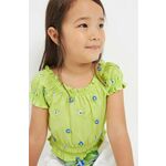 Otroška bluza Mayoral zelena barva - zelena. Otroška mikica iz kolekcije Mayoral. Model izdelan iz vzorčaste tkanine. Ima okrogli izrez.