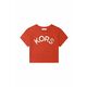 Otroška bombažna kratka majica Michael Kors rdeča barva - rdeča. Kratka majica iz kolekcije Michael Kors. Model izdelan iz pletenine s potiskom.
