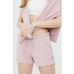Kratke hlače Superdry ženske, roza barva - roza. Kratke hlače iz kolekcije Superdry. Model izdelan iz tanke, rahlo elastične pletenine.