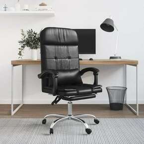 Shumee Masažni pisarniški stol črno umetno usnje