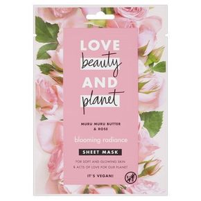 Love Beauty &amp; Planet Tekstilna maska za obraz z rožnatim oljem in muru muru (Blooming Radiance Sheet Mask) 1 kos
