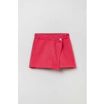Otroške bombažne kratke hlače OVS roza barva - roza. Otroški kratke hlače iz kolekcije OVS. Model izdelan iz gladke tkanine.