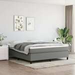 Greatstore Box spring postelja z vzmetnico temno siva 160x200 cm blago