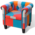 vidaXL Visoko kvaliteten fotelj iz raznobarvnih krpic blaga