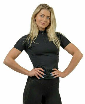 Nebbia Compression Zipper Shirt INTENSE Ultimate Black L Fitnes majica