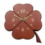LESTUR Stenska ura Deteljica, lesena stenska ura, dekorativna ura, darilna ura, darilo za ženske, sreča, Slovenija