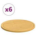 vidaXL Deske za rezanje 6 kosov Ø30x1,5 cm bambus