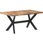 VIDAXL Jedilna miza 160x80x75 cm trden les z medenim zaključkom