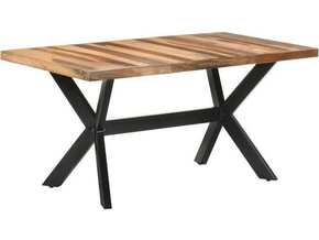 VIDAXL Jedilna miza 160x80x75 cm trden les z medenim zaključkom
