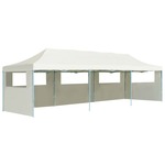 vidaXL Zložljiv pop-up šotor za zabave s 5 stranicami 3x9 m krem