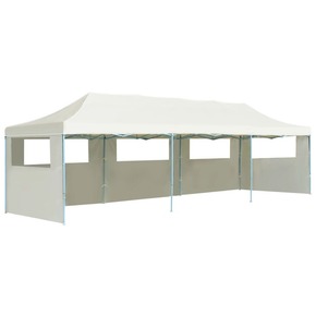 VidaXL Zložljiv pop-up šotor za zabave s 5 stranicami 3x9 m krem