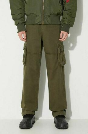 Bombažne hlače Alpha Industries zelena barva - zelena. Hlače iz kolekcije Alpha Industries. Model izdelan iz enobarvne tkanine. Model iz izjemno udobne bombažne tkanine.