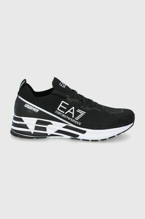 Čevlji EA7 Emporio Armani črna barva - črna. Čevlji iz kolekcije EA7 Emporio Armani. Model izdelan iz kombinacije sintetičnega in tekstilnega materiala.