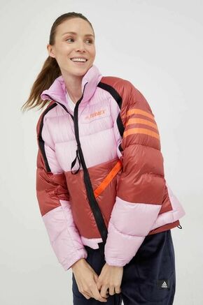 Puhasta športna jakna adidas TERREX Utilitas roza barva - roza. Puhasta športna jakna iz kolekcije adidas TERREX. Podložen model