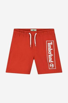 Otroške kopalne kratke hlače Timberland Swim Shorts rdeča barva - rdeča. Otroške kopalne kratke hlače iz kolekcije Timberland. Model izdelan iz tkanine s potiskom.