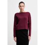 Pulover s primesjo volne Sisley - bordo. Pulover iz kolekcije Sisley. Model izdelan iz elastične pletenine. Vsebnost volne zagotavlja zaščito pred mrazom, dodatek poliamida pa poveča vzdržljivost izdelka.