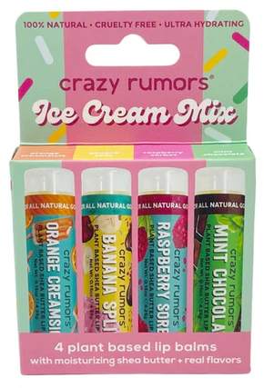 Crazy Rumors Set klasičnih balzamov za ustnice Ice Cream Mix 4 x 4