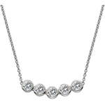 Hot Diamonds Nežna srebrna ogrlica s topazom in resničnim diamantnim vrhom DN129 srebro 925/1000