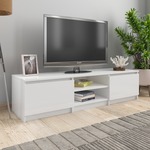 vidaXL TV omarica visok sijaj bela 140x40x35,5 cm iverna plošča