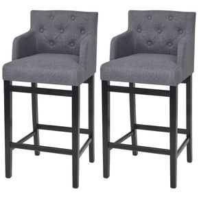 VidaXL Barski stolček 2 kosa blago 50x47x103 cm temno sive barve
