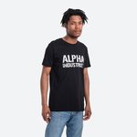 Bombažna kratka majica Alpha Industries črna barva - črna. Kratka majica iz kolekcije Alpha Industries. Model izdelan iz pletenine s potiskom.