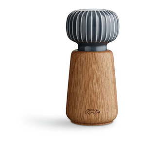 Mlinček za začimbe iz hrastovega lesa z antracitno-sivimi porcelanastimi detajli Kähler Design Hammershoi