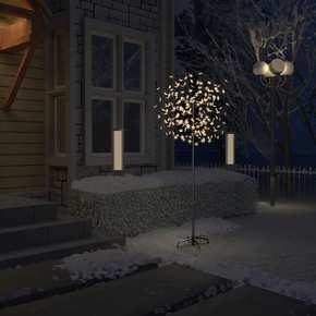 VidaXL Božično drevesce z 200 LED lučkami beli češnjevi cvetovi 180 cm
